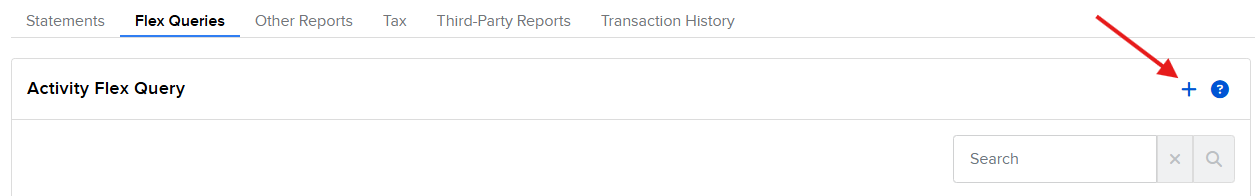 Activity Flex Query plusz ikon